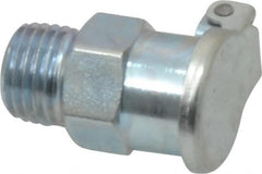 Gits - 1/4-18 Thread, Steel, Zinc Plated, Threaded One Piece, Straight Oil Hole Cover - 1-7/32" Drive Diam, 13/32" Drive Length, 1-5/32" Overall Height, 13/32" Thread Length, NPT Thread - Exact Tooling