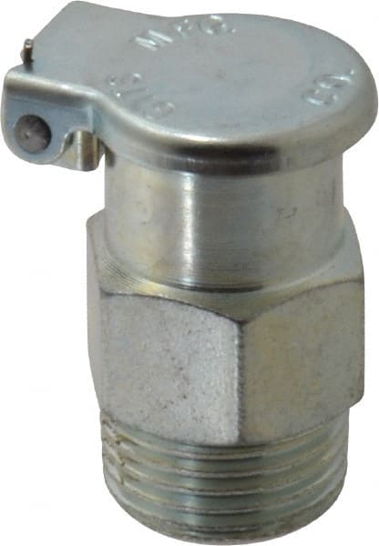 Gits - 3/8-18 Thread, Steel, Zinc Plated, Threaded One Piece, Straight Oil Hole Cover - 1-7/32" Drive Diam, 3/8" Drive Length, 1-9/32" Overall Height, 3/8" Thread Length, NPT Thread - Exact Tooling