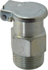 Gits - 3/8-18 Thread, Steel, Zinc Plated, Threaded One Piece, Straight Oil Hole Cover - 1-7/32" Drive Diam, 3/8" Drive Length, 1-9/32" Overall Height, 3/8" Thread Length, NPT Thread - Exact Tooling