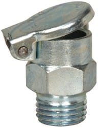 Gits - 1/4-18 Thread, Steel, Zinc Plated, Threaded One Piece, Low-Clearance Straight Oil Hole Cover - 1-7/32" Drive Diam, 3/8" Drive Length, 31/32" Overall Height, 3/8" Thread Length, NPT Thread - Exact Tooling