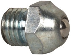 Gits - 1/4-32 Thread, Brass, Zinc Plated, Threaded One Piece, Ball Valve Oil Hole Cover - 3/8" Drive Diam, 7/16" Overall Height, 7/32" Thread Length, UNEF Thread - Exact Tooling