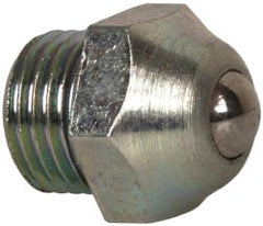 Gits - 5/16-32 Thread, Brass, Zinc Plated, Threaded One Piece, Ball Valve Oil Hole Cover - 15/32" Drive Diam, 15/32" Overall Height, 3/16" Thread Length, UNEF Thread - Exact Tooling