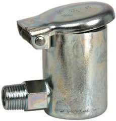 Gits - 3/16 Ounce Capacity, 1/8-27 Thread, Steel, Zinc Plated, Elbow with Hex Body, Oil Cup - 1-7/16" High, 3/8" Thread Length, Wick Feed - Exact Tooling