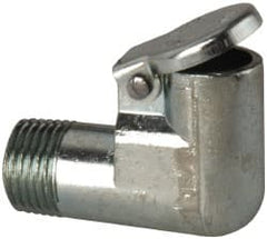 Gits - 1/8-27 Thread, Die Cast Zinc, Zinc Plated, Threaded One Piece, Elbow Oil Hole Cover - 1/4" Drive Diam, 25/32" Overall Height, 1/4" Thread Length, NPT Thread - Exact Tooling