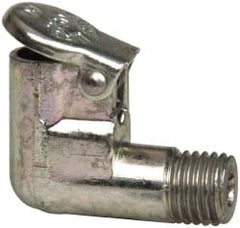 Gits - 1/4-32 Thread, Die Cast Zinc, Zinc Plated, Threaded One Piece, Elbow Oil Hole Cover - 3/16" Drive Diam, 3/4" Drive Length, 19/32" Overall Height, 3/16" Thread Length, UNEF Thread - Exact Tooling