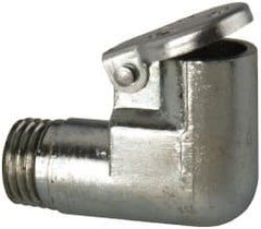 Gits - 3/8-24 Thread, Die Cast Zinc, Zinc Plated, Threaded One Piece, Elbow Oil Hole Cover - 1/4" Drive Diam, 1-3/32" Drive Length, 25/32" Overall Height, 1/4" Thread Length, UNF Thread - Exact Tooling
