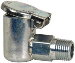 Gits - 1/8-27 Thread, Steel, Zinc Plated, Threaded One Piece, Elbow Oil Hole Cover - 1-19/32" Drive Diam, 5/16" Drive Length, 15/16" Overall Height, 5/16" Thread Length, NPT Thread - Exact Tooling