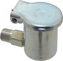 Gits - 1/8-27 Thread, Steel, Zinc Plated, Threaded One Piece, Elbow Oil Hole Cover - 1-11/16" Drive Diam, 5/16" Drive Length, 1-7/16" Overall Height, 5/16" Thread Length, NPT Thread - Exact Tooling