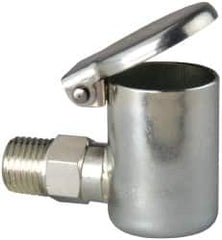 Gits - 1/4-18 Thread, Steel, Zinc Plated, Threaded One Piece, Elbow Oil Hole Cover - 2-1/2" Drive Diam, 7/16" Drive Length, 1-7/16" Overall Height, 7/16" Thread Length, NPT Thread - Exact Tooling