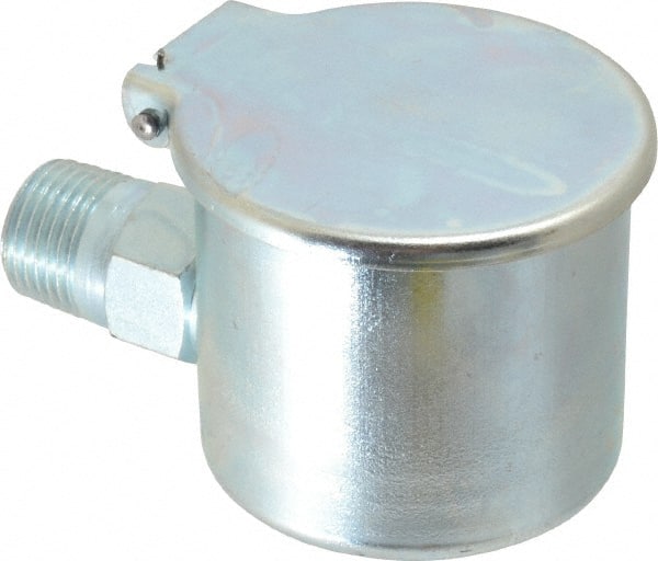 Gits - 1/2-14 Thread, Steel, Zinc Plated, Threaded One Piece, Elbow Oil Hole Cover - 4" Drive Diam, 9/16" Drive Length, 2-1/16" Overall Height, 9/16" Thread Length, NPT Thread - Exact Tooling