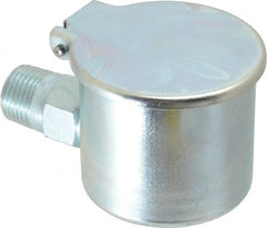 Gits - 1/2-14 Thread, Steel, Zinc Plated, Threaded One Piece, Elbow Oil Hole Cover - 4" Drive Diam, 9/16" Drive Length, 2-1/16" Overall Height, 9/16" Thread Length, NPT Thread - Exact Tooling