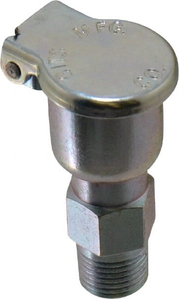 Gits - 5/64 Ounce Capacity, 1/8-27 Thread, Steel, Zinc Plated, Brazed Body Oil Cup - 1-1/2" High, 5/16" Thread Length, Gravity Feed - Exact Tooling