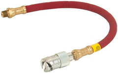 Alemite - 12" Long, 4,800 psi Operating Pressure, Grease Gun Hose & Coupler Assembly - 1/8 NPTF - Exact Tooling