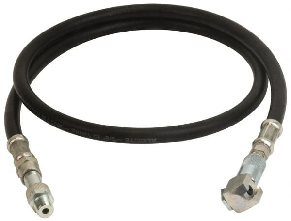 Alemite - 5-1/2' Long, Grease Gun Hose & Coupler Assembly - Includes Check Valve & Swivel - Exact Tooling