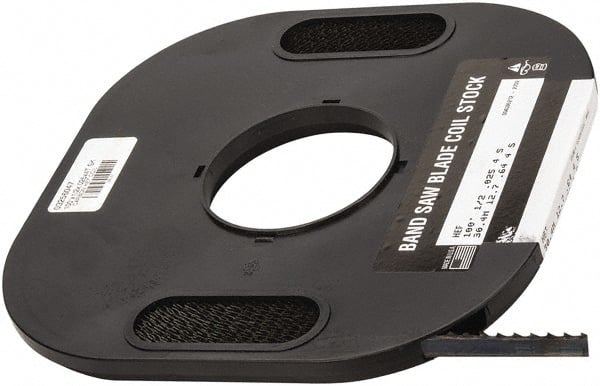 M.K. MORSE - 1/2" x 100' x 0.025" Carbon Steel Band Saw Blade Coil Stock - 4 TPI, Toothed Edge, Skip Form, Raker Set, Flexible Back, Constant Pitch, - Exact Tooling