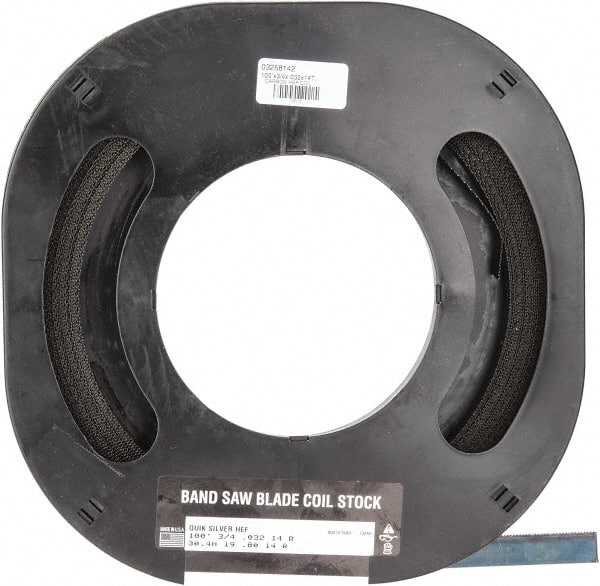 M.K. MORSE - 3/4" x 100' x 0.032" Carbon Steel Band Saw Blade Coil Stock - 14 TPI, Toothed Edge, Raker Set, Flexible Back, Constant Pitch, - Exact Tooling