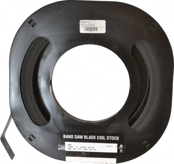 M.K. MORSE - 1" x 100' x 0.035" Carbon Steel Band Saw Blade Coil Stock - 10 TPI, Toothed Edge, Raker Set, Flexible Back, Constant Pitch, - Exact Tooling