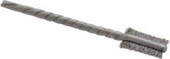 Osborn - 1/4" Diam Flat Steel Tube Brush - 0.005" Filament Diam, 9/16" Brush Length, 2-1/8" OAL, 3/32" Diam Shank - Exact Tooling