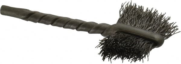 Osborn - 3/4" Diam Flat Steel Tube Brush - 0.008" Filament Diam, 5/8" Brush Length, 2-1/4" OAL, 1/8" Diam Shank - Exact Tooling