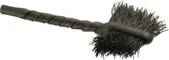 Osborn - 3/4" Diam Flat Steel Tube Brush - 0.008" Filament Diam, 5/8" Brush Length, 2-1/4" OAL, 1/8" Diam Shank - Exact Tooling