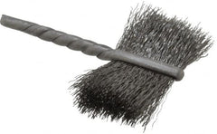 Osborn - 1-1/4" Diam Flat Steel Tube Brush - 0.005" Filament Diam, 5/8" Brush Length, 2-1/4" OAL, 1/8" Diam Shank - Exact Tooling