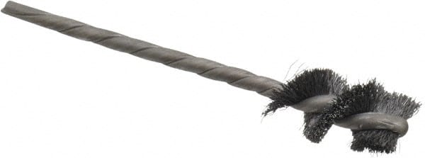 Osborn - 1/2" Diam Helical Steel Tube Brush - 0.005" Filament Diam, 1" Brush Length, 3-1/2" OAL, 1/8" Diam Shank - Exact Tooling