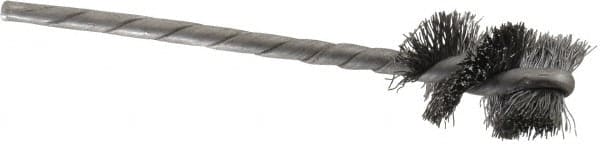 Osborn - 5/8" Diam Helical Steel Tube Brush - 0.008" Filament Diam, 1" Brush Length, 3-1/2" OAL, 1/8" Diam Shank - Exact Tooling
