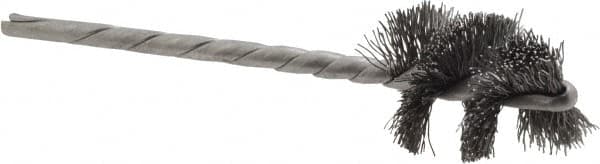Osborn - 3/4" Diam Helical Steel Tube Brush - 0.008" Filament Diam, 1" Brush Length, 3-1/2" OAL, 1/8" Diam Shank - Exact Tooling