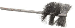 Osborn - 1-1/8" Diam Helical Steel Tube Brush - 0.005" Filament Diam, 1" Brush Length, 3-1/2" OAL, 1/8" Diam Shank - Exact Tooling