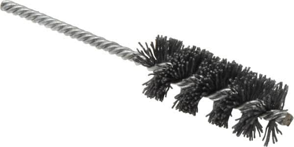 Osborn - 1" Diam Helical Nylon Tube Brush - 2-1/2" Brush Length, 5-1/2" OAL, 0.208" Diam Shank - Exact Tooling