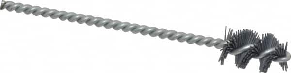 Osborn - 0.64" Diam Helical Nylon Tube Brush - 1" Brush Length, 5" OAL, 0.169" Diam Shank - Exact Tooling