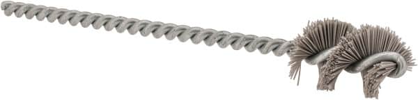 Osborn - 0.64" Diam Helical Nylon Tube Brush - 1" Brush Length, 5" OAL, 0.169" Diam Shank - Exact Tooling
