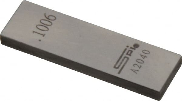 SPI - 0.1006" Rectangular Steel Gage Block - Accuracy Grade 0, Includes NIST Traceability Certification - Exact Tooling