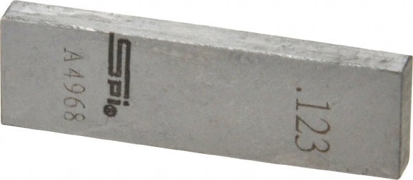 SPI - 0.123" Rectangular Steel Gage Block - Accuracy Grade 0, Includes NIST Traceability Certification - Exact Tooling