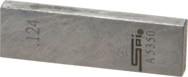 SPI - 0.124" Rectangular Steel Gage Block - Accuracy Grade 0, Includes NIST Traceability Certification - Exact Tooling