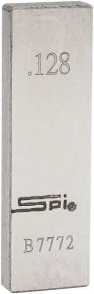 SPI - 0.128" Rectangular Steel Gage Block - Accuracy Grade 0, Includes NIST Traceability Certification - Exact Tooling