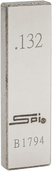 SPI - 0.132" Rectangular Steel Gage Block - Accuracy Grade 0, Includes NIST Traceability Certification - Exact Tooling