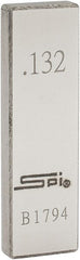 SPI - 0.132" Rectangular Steel Gage Block - Accuracy Grade 0, Includes NIST Traceability Certification - Exact Tooling