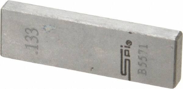 SPI - 0.133" Rectangular Steel Gage Block - Accuracy Grade 0, Includes NIST Traceability Certification - Exact Tooling