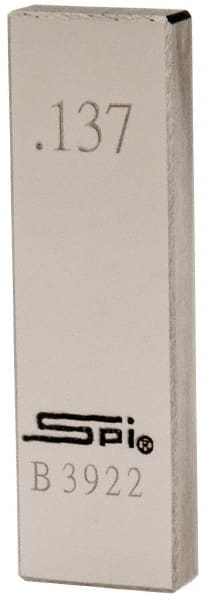 SPI - 0.137" Rectangular Steel Gage Block - Accuracy Grade 0, Includes NIST Traceability Certification - Exact Tooling