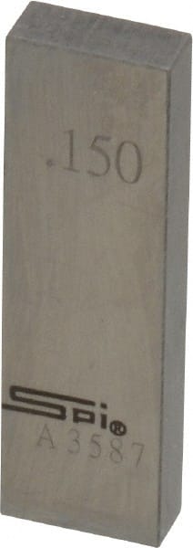 SPI - 0.15" Rectangular Steel Gage Block - Accuracy Grade 0, Includes NIST Traceability Certification - Exact Tooling