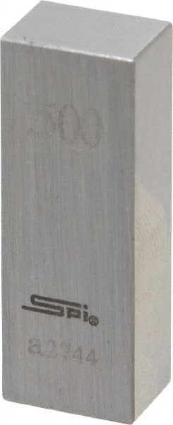 SPI - 0.5" Rectangular Steel Gage Block - Accuracy Grade 0, Includes NIST Traceability Certification - Exact Tooling