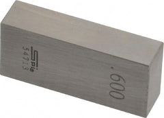 SPI - 0.6" Rectangular Steel Gage Block - Accuracy Grade 0, Includes NIST Traceability Certification - Exact Tooling