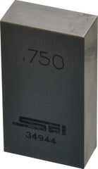 SPI - 0.75" Rectangular Steel Gage Block - Accuracy Grade 0, Includes NIST Traceability Certification - Exact Tooling
