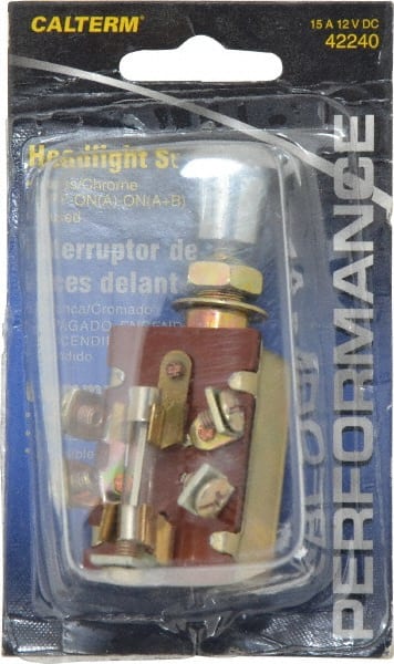 Gardner Bender - 3 Position, 12 Volt, 15 Amp, Fused Headlight Switch - Off-Park-Park & Headlights Sequence, 1 Switch, Gold/Silver - Exact Tooling