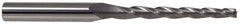 Made in USA - 10° Taper Angle per Side, 1/4" Small End Diam, 2-1/4" LOC, High Speed Steel 4 Flute Tapered Ball End Mill - 4-1/4" OAL, 3/4" Shank Diam - Exact Tooling