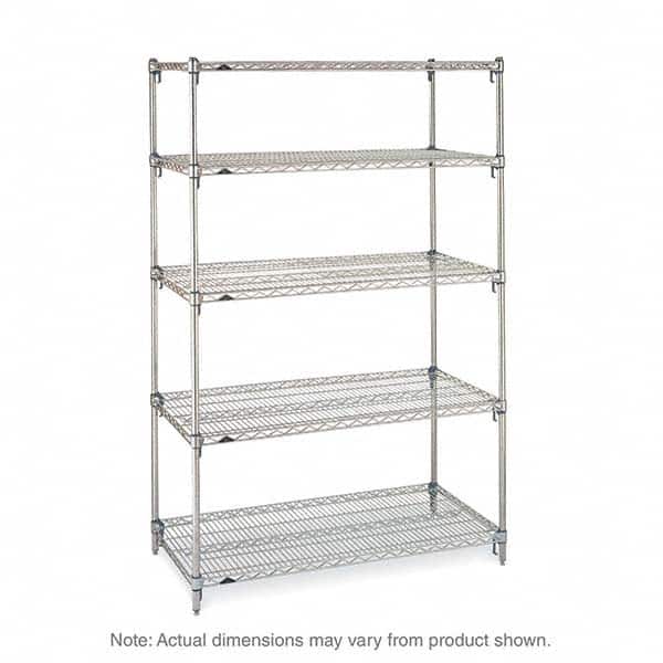 Metro - 2,000 Lb Capacity 5 Shelf Wire Shelving - Starter Unit - Exact Tooling