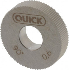Value Collection - 27/32" Diam, 90° Tooth Angle, 42 TPI, Standard (Shape), Cut Type Powdered Metal High Speed Steel Straight Knurl Wheel - 0.197" Face Width, Circular Pitch, Bright Finish - Exact Tooling
