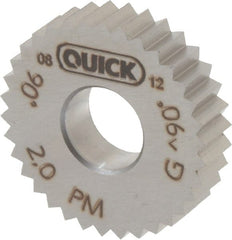 Value Collection - 27/32" Diam, 90° Tooth Angle, 13 TPI, Standard (Shape), Cut Type Powdered Metal High Speed Steel Straight Knurl Wheel - 0.197" Face Width, Circular Pitch, Bright Finish - Exact Tooling