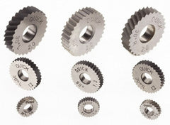 Value Collection - 9/16" Diam, 30° Tooth Angle, 21 TPI, Standard (Shape), Cut Type Powdered Metal High Speed Steel Right-Hand Diagonal Knurl Wheel - 0.118" Face Width, Circular Pitch, 30° Helix, Bright Finish - Exact Tooling